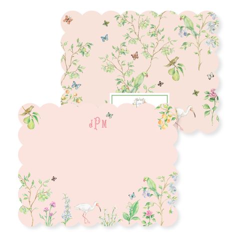 Sweet Notes To Friends, Notes To Friends, Pink Chinoiserie, Personalized Stationery Set, Saying Hello, Bow Pattern, Sweet Notes, Bow Design, Snail Mail