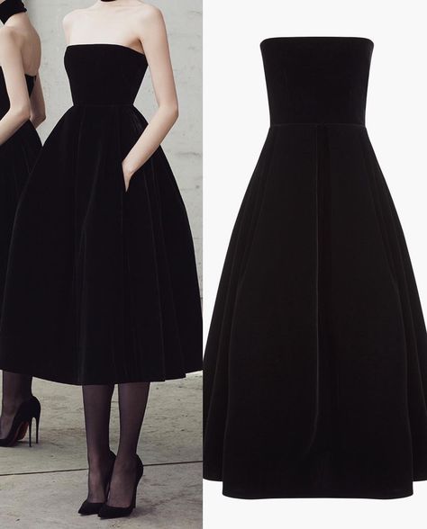 Diy Strapless Dress, Concert Dress, Classical Dress, Concert Dresses, Black Dresses Classy, 90s Runway Fashion, Everyday Fashion Outfits, Tea Length Wedding Dress, Dressy Dresses