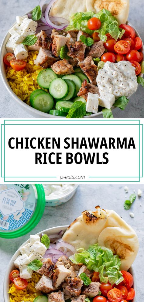 Chicken Euro Bowls, Chicken Shawarma Bowl Trader Joes, Weekly Meal Prep Bowls, Shawarma Bowls Recipe, Turkish Bowl Recipe, Chicken Shawarma Meal, Shawarma Chicken Bowls, Sharma Chicken Bowls, Pita Way Bowls