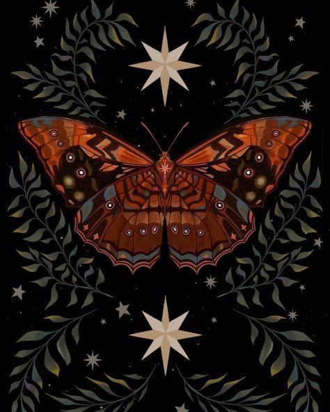 Illustration Kunst, Moth Art, Witchy Wallpaper, Illustration Botanique, Insect Art, Witch Art, Fairytale Art, Etsy Instagram, Art Kits