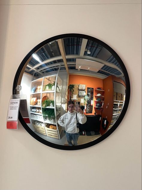 Round Ikea Mirror, Convex Mirror Living Room, Ikea Circle Mirror, Ikea Mirror Round, Ikea Traffic Mirror, Fishbowl Mirror, Ikea Round Mirror, Fisheye Mirror, Ikea Aesthetic