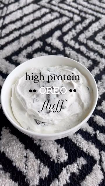 Greek Yogurt Oreo Fluff, High Protein Oreo Fluff, Protein Oreo Fluff, Ghost Oreo Protein Powder Recipes, Protein Cool Whip, Fluffy Yogurt, Protein Oreo, Single Serve Snacks, Protein Fluff