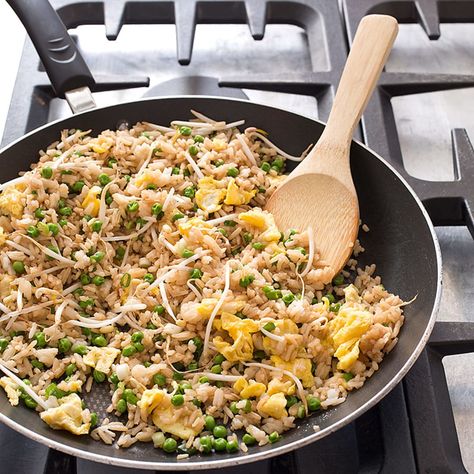 Fried Rice with Peas and Bean Sprouts | Cook's Illustrated Fried Rice With Bean Sprouts, Recipe With Bean Sprouts, Chinese Fried Rice Recipe, Rice With Peas, Best Fried Rice Recipe, Bean Sprout Recipes, Rice With Beans, Chinese Fried Rice, Chicken Fried Rice Recipe