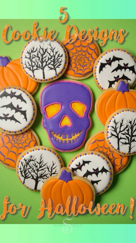 SweetAmbs - Amber Spiegel on Instagram: “Visit my blog for the full tutorial and supply list: https://www.sweetambs.com/tutorial/5-easy-cookies-for-halloween/” Simple Halloween Cookies, Halloween Cookie Designs, Icing Consistency, Cookies For Halloween, Easy Halloween Cookies, Sugar Dough, Halloween Sugar Cookies, Halloween Cookie, Fall Cookies