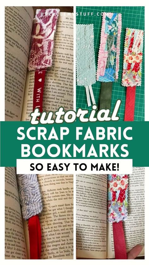 Discover how to make easy scrap fabric bookmarks with this free sewing tutorial! A perfect way to use fabric scraps, this quick quilted gift idea is great for patchwork fans and anyone looking for small quilted projects. Follow the simple bookmark sewing pattern to create unique DIY sewn bookmarks, ideal for sewing projects for kids or beginners. Upcycle your fabric scraps and make these one-of-a-kind quilted bookmarks! Bookmark Sewing Pattern, Sewn Bookmarks, Bookmark Sewing, Quilted Bookmarks, Recycle Fabric Scraps, Use Fabric Scraps, Leftover Fabric Crafts, Make Bookmarks, Reuse Old Clothes