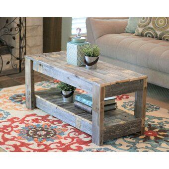 Easthampton Coffee Table with Storage Natural Coffee Table, Reclaimed Wood Coffee Table, Coffee Table Farmhouse, Sofa End Tables, Rustic Coffee Tables, Solid Wood Coffee Table, Room Remodel, Diy Coffee Table, Wood End Tables