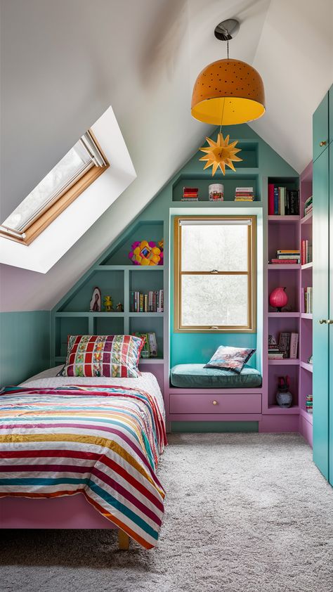 Inspiring Small Attic Bedroom Ideas for Cozy, Stylish Spaces with Slanted Walls Ideas For Slanted Walls, Small Attic Bedroom Ideas, Slanted Ceiling Bedroom, Small Attic Bedroom, Attic Bedroom Ideas, Slanted Walls, Angled Ceilings, Small Attic, Slanted Ceiling