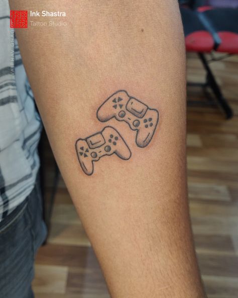 Gaming console pubg playstation joystick inkshastra miniature tattoo art Tattoo Work, Gaming Console, Tattoo Studio, Gaming, Tattoos, Quick Saves