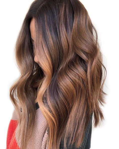 Brown Balayage with Caramel Money Pieces Money Piece On Dark Brown Hair, Money Piece On Brown Hair, Bayalage Light Brown Hair, Caramel Money Piece, Color Straight Hair, Ice Hair, Money Pieces, Hair Natural Color, Medium Brown Hair