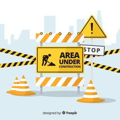 Road Under Construction, Construction Mural, Under Construction Illustration, Under Construction Sign, Yellow Road Signs, Construction Illustration, Under Construction Website, Portfolio Moodboard, Road Drawing