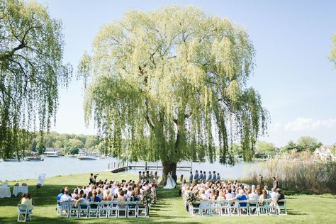 Spring Lake Country Club Wedding | Michelle & Brendan - Stellaluna Events Lake Michigan Wedding Venues, Michigan Beach Wedding, Lake Wedding Venues, Willow Tree Wedding, Lake Michigan Wedding, Lake Michigan Beaches, Michigan Wedding Venues, Lakeside Wedding, Weddings By Color