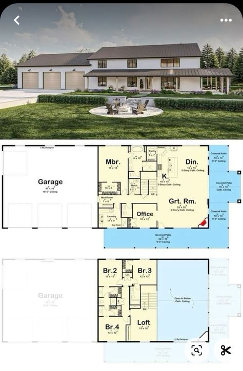 Barndominium House Plans With Garage, Modern Farmhouse Barndominium Floor Plans, Two Level Barndominium, Floor Plans 4 Bedroom Barndominium, Barndominium House Plans 2 Story, 4 Bed 3 Bath 2 Story Barndominium, 2 Story 4 Bed Barndominium Floor Plans, Two Floor Barndominium, Barndominium With Side Garage