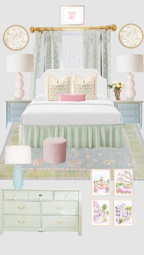 College Dorm Room Decor, Dorm Room Inspiration, College Room, Preppy Room, Cute Room Ideas, Redecorate Bedroom, Room Redo, Room Makeover Bedroom, Green Accents