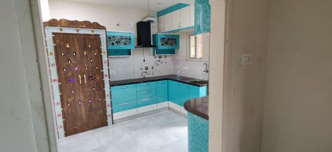 Pooja room in kitchen ideas for space saving Small Pooja Unit In Kitchen, Kitchen With Pooja Unit, Pooja Room In Kitchen, Pooja Room In Kitchen Ideas, Small Pooja Unit, Pooja Room Ideas Indian, Pooja Unit, Pooja Decor, Wall Tv Unit Design