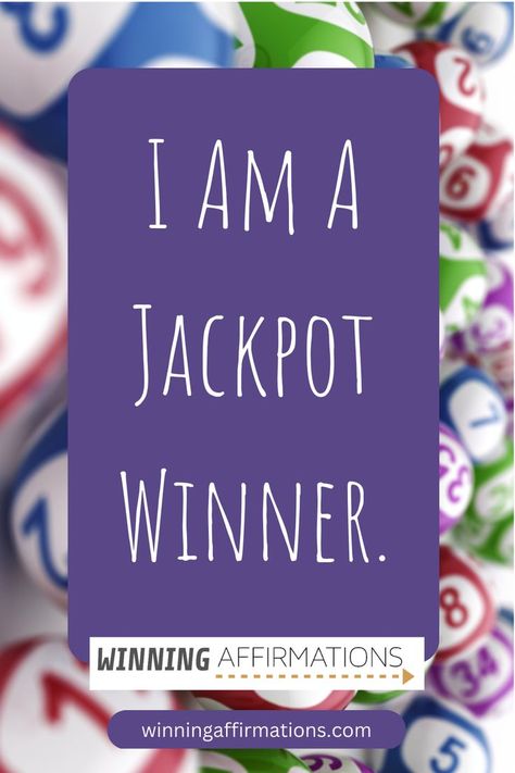 I am a jackpot winner - powerful lottery winning affirmations by Winning Affirmations. Manifest Lottery Jackpot, Lotto Jackpot Winner, Jackpot Lottery Winner, Lotto Affirmations Lottery Winner, Lottery Jackpot Win, Winning Jackpot Affirmation, Lotto Affirmations, Lottery Ticket Winner, I Am A Lottery Winner