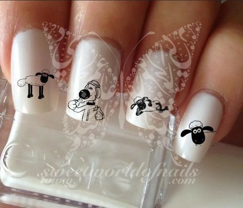 Sheep Nail Art, Cartoon Nail Designs, Dog Ear Cleaner, Paint Nails, Nail Trimming, Nail Water Decals, Ear Cleaner, Dog Grooming Tips, Shaun The Sheep