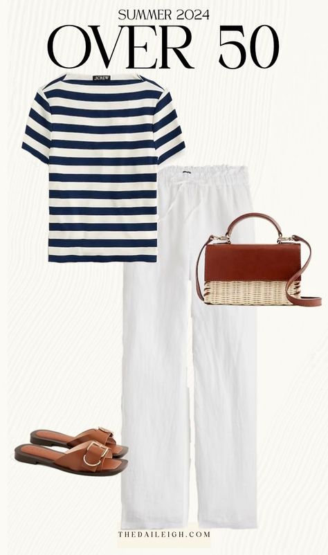 What To Wear in Summer 2024 Over 50 Sage Green Pants Outfits Color Combos, Summer Travel Outfits For Women Over 50, Summer Fashion Over 50, Coastal Grandma Outfits, What To Wear In Summer, White Linen Pants Outfit, 60 Outfits, Summer Wardrobe Essentials, Over 60 Fashion