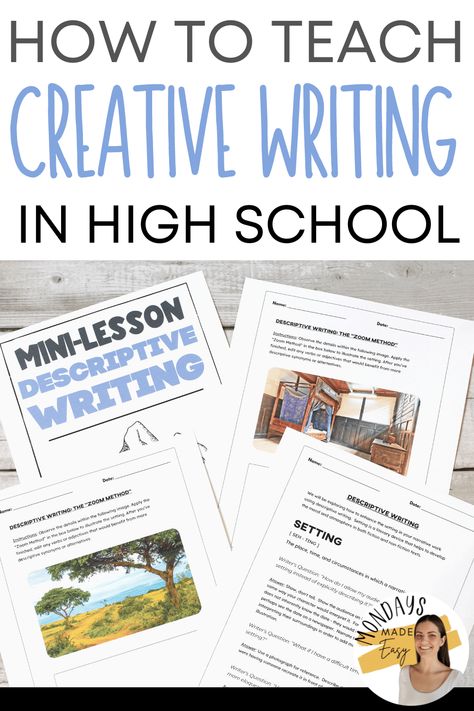 Creative Writing High School, How To Teach Creative Writing, Creative Writing Class Ideas, Middle School Creative Writing, Creative Writing Lesson Plans, Writing Prompts Creative, Creative Writing Topics, Creative Writing Stories, Creative Writing Worksheets