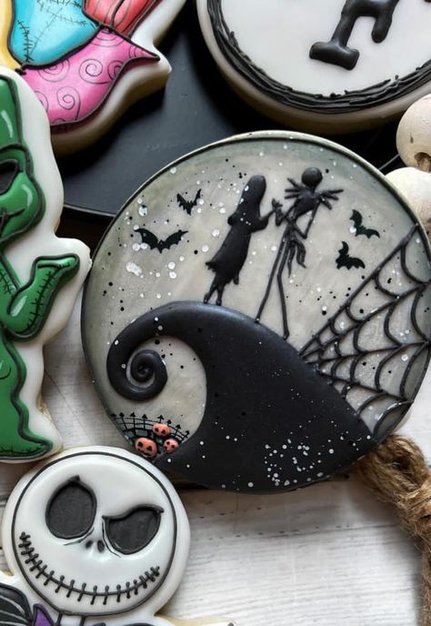 “I could conquer the world with one... - Minnie's Cookies Nightmare Before Christmas Sugar Cookies, Gothic Baking, Halloween Cookies Decorated Royal Icing, Rolled Cookies, Galletas Halloween, Cookies Halloween, Halloween Cookies Decorated, Halloween Sugar Cookies, Halloween Sweets