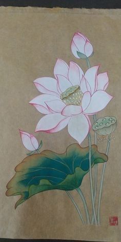 Lotus Artwork, Lotus Flower Painting, Lotus Flower Pictures, Lotus Flower Art, Lotus Painting, Lotus Art, Pichwai Paintings, Hand Painted Fabric, Watercolor Paintings Tutorials