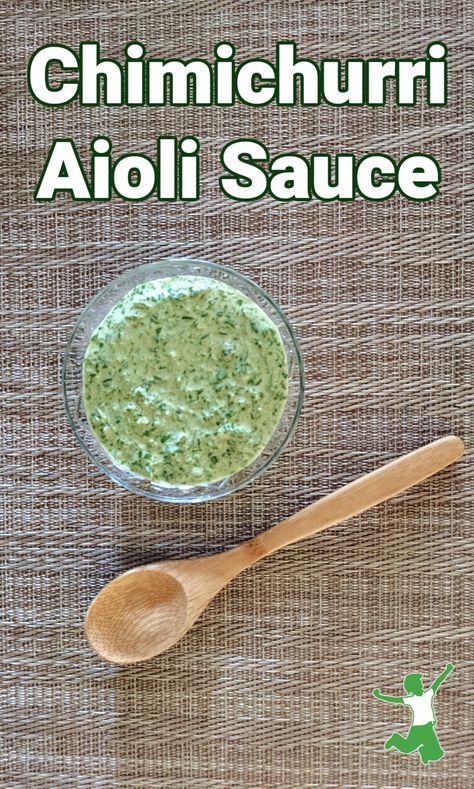 Green Aioli Sauce, Cimmicuri Sauce, Coriander Chimichurri, Chimichuri Sauce, How To Make Chimichurri, Fish Steak, How To Make Green, Aioli Sauce, Chimichurri Recipe