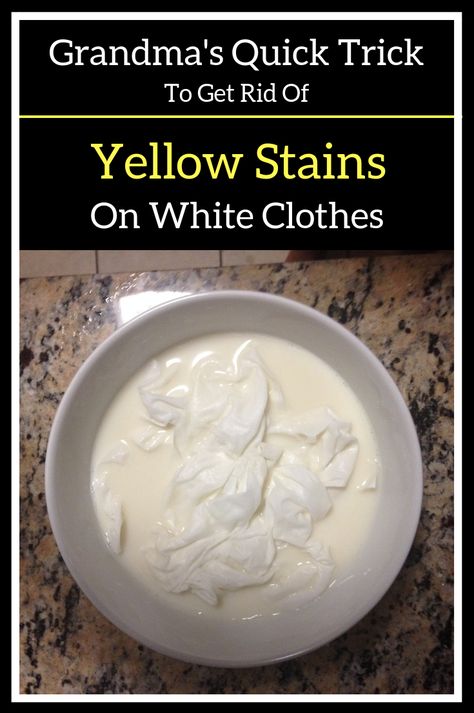 Grandma’s Quick Trick To Get Rid Of Yellow Stains On White Clothes - 101CleaningTips.net Stains On White Clothes, Tablet Recipe, Homemade Toilet Cleaner, Clean Baking Pans, Cleaning Painted Walls, Tandoori Masala, House Keeping, Deep Cleaning Tips, White Clothes