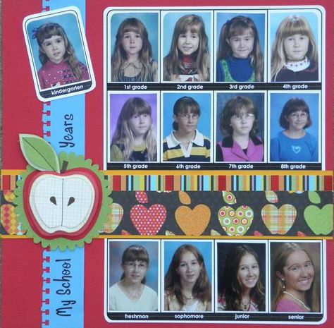 School Scrapbook Layouts, Graduation Scrapbook, Scrapbook Design Layout, Heritage Scrapbooking, Oldest Daughter, Scrapbook Boys, Creative Memories Scrapbooking, School Scrapbook, Lesson 1