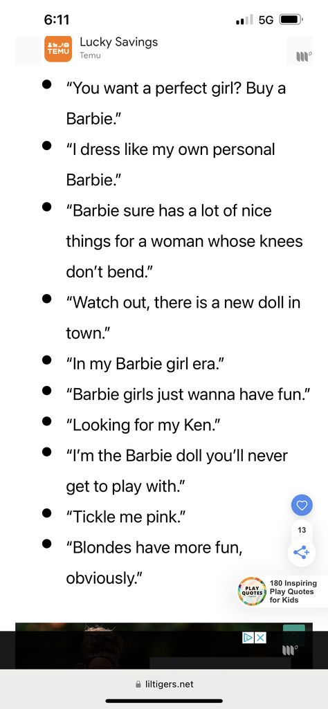 Barbie And Ken Instagram Captions, Ken Quotes Barbie, Raquelle Barbie Quotes, Barbie Movie Captions, Play Quotes, Barbie Movie Memes Humor, Barbie I, New Dolls, Barbie And Ken