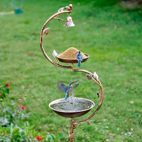 Hummingbird Bird Bath, Bowl Garden, Metal Bird Bath, Metal Bird Feeders, Bird Bath Bowl, Cozy Backyard, Bird Bath Garden, Bird Baths, Bird Care