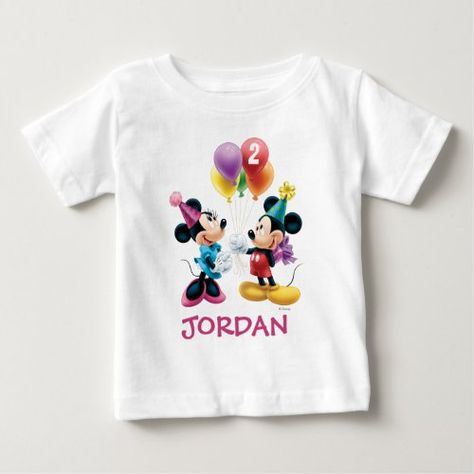 $16.65 | Mickey & Minnie | Birthday Balloons - Name & Age Baby T-Shirt #mickeyandminniemouse #mickey #disneybirthday #minnie #mickeyandminnie #birthday #mickeymouse #disneymickeymouse #disneymickey #disneymickeyandfriends Minnie Shirt, Toddler Tops, Minnie Birthday, Mickey Y Minnie, Disney Birthday, Minnie Mouse Birthday, Mickey And Minnie, Baby T Shirt, Mickey Minnie