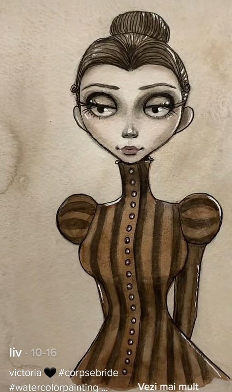 Tim Burton Drawings Style, Coraline Drawing, Tim Burton Drawings, Tim Burton Art Style, Tim Burton Style, Tim Burton Art, Easy Drawings Sketches, Arte Sketchbook, Art Drawings Sketches Creative