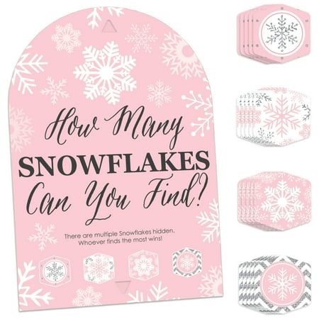 Pink snowflake nails