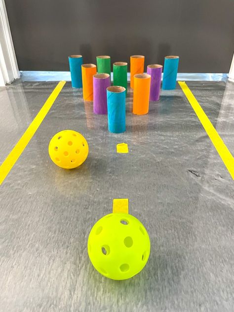 Diy Bowling Game, Diy Bowling, Skills For Kids, Bowling Games, K Crafts, Room Mom, Children Play, Motor Skills, Toddler Activities