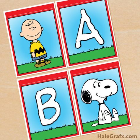 Snoopy Printables Free, Snoopy Alphabet Letters, Peanuts Classroom Theme, Snoopy Banner, Charlie Brown Classroom, Peanuts Classroom, Charlie Brown Birthday Party, Peanuts Birthday Party, Snoopy Classroom