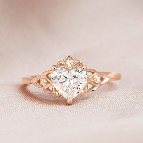 Distinctive heart-shaped gemstones are endlessly romantic, and Celtic Inspired rings display their beauty to its full effect.   Discover our favorite ring settings for a Heart Shaped Gemstone! Earth Engagement Rings, Brilliant Earth Engagement Ring, Irish Engagement Rings, Brilliant Earth Rings, Rings Opal, Heart Engagement, Celtic Engagement Rings, Black Engagement Ring, Cute Engagement Rings