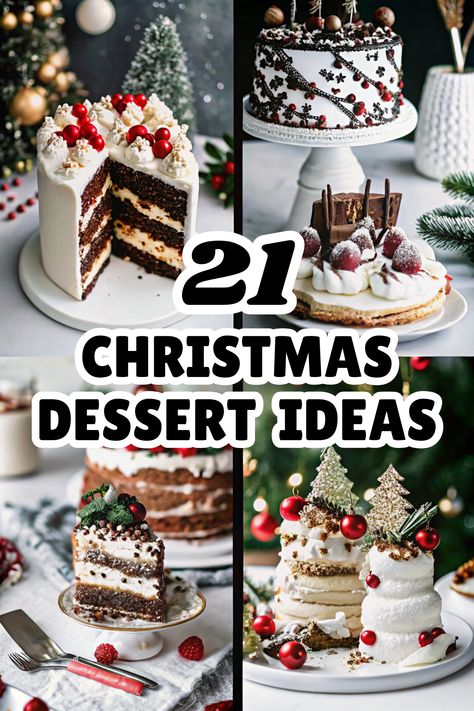 Christmas Desserts Christmas Eve Dessert Recipes, Holiday Plated Desserts, Individual Winter Desserts, Trending Christmas Desserts, Awesome Christmas Desserts, Dinner Party Desserts Make Ahead, Christmas Elegant Desserts, Fancy Desert Ideas, Individual Desserts For Christmas