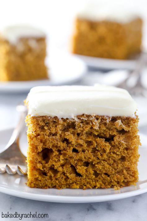 Pumpkin Spice Sheet Cake, Spice Sheet Cake, Best Pumpkin Cake, Gooey Desserts, Pumpkin Cake With Cream Cheese, Pumpkin Sheet Cake, Pumpkin Cake Recipes, Homemade Pumpkin Puree, Cake With Cream Cheese Frosting