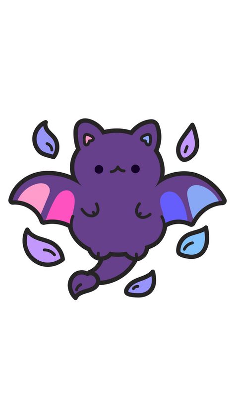 We suggest that this cat has been watching the How to Train Your Dragon movie for too long, and now he has become one of these mythical creatures in our fanart Purple Cat Dragon Sticker. Even though... Cute Mythical Creatures Drawings, Cute Dragon Drawing Easy, Cat Dragon Drawing, Lofi Halloween, Cat Dragon Art, Purple Cat Drawing, Pet Dragon Drawing, Purple Dragon Drawing, Cat Dragon Hybrid Tattoo