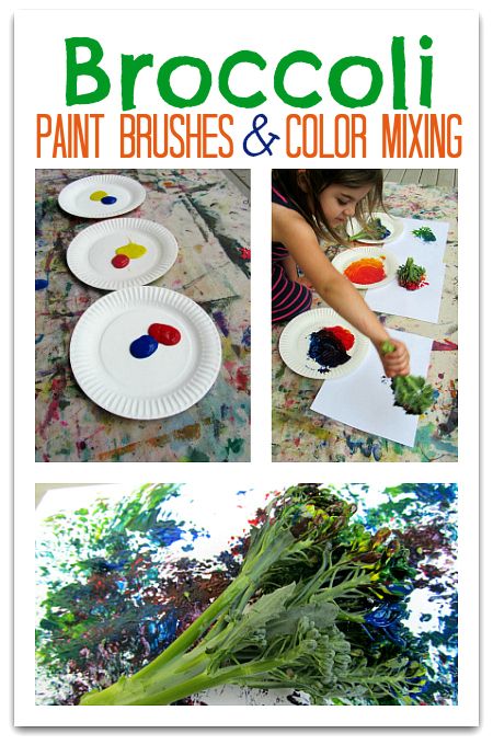 Broccoli painting project for preschool - Pinned by @PediaStaff – Please Visit  ht.ly/63sNt for all our pediatric therapy pins Healthy Food Crafts Preschool, Broccoli Painting, Veggie Painting, Painting With Food, Preschool Food, Curly Kale, Carrot Tops, Feeding Therapy, Food Play