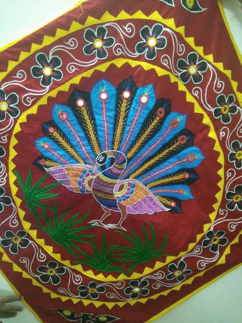 Applique wall hanging-Pipili Pipli Art, Aplic Work, Applique Wall Hanging, Applique Art, Applique Work, 9th October, Cushion Cover Designs, 2nd Year, Indian Folk Art