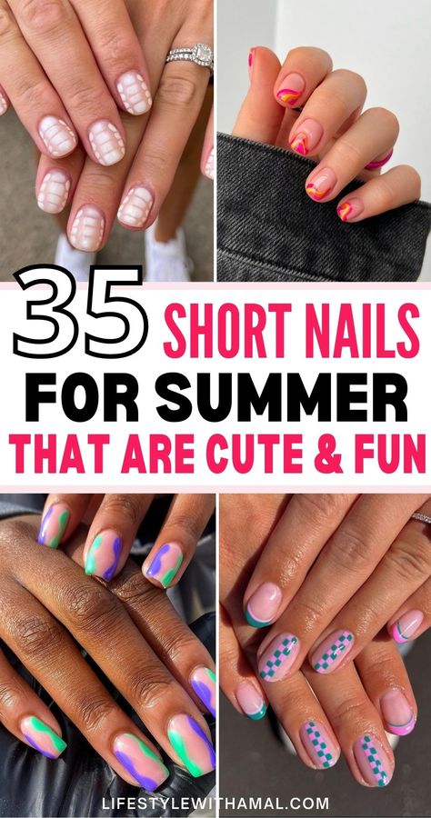 Searching for short summer nails? Here is all the cute inspo you will need! These summer nails designs are super chic and vibrant, you'll want them all! Check them out and get your beach summer nails for 2023. Short Summer Nail Designs 2023, Tropical Nail Designs For Short Nails, Cute Summer Nail Designs For Short Nails, Beach Nails For Short Nails, Cute Short Summer Nails 2023, Short End Of Summer Nails, Best Vacation Nails, 2023 Beach Nails, End Of Summer Nails Ideas Short