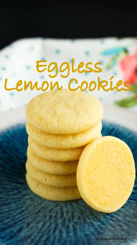 Eggless Lemon Cookies / Lemon Cookies Recipe – Vege home cooking Cookie Recipes Without Eggs, Cookies Without Eggs, Lemon Cookies Easy, Benefits Of Lemon Water, Lemon Biscuits, Egg Free Desserts, Eggless Cookie Recipes, Egg Free Cookies, Eggless Cookies