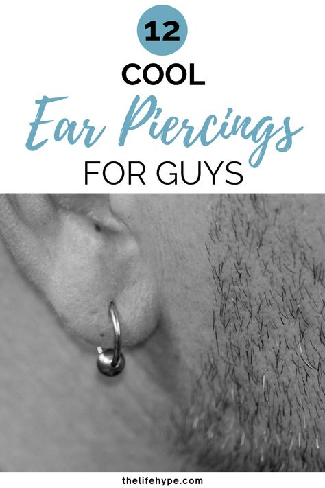 Ear piercings for men are more of a modern fashion trend or craze, just like tattoos. In this post, we'll mention the best types of ear piercings for guys. Men’s Ear Piercing Ideas, Men Piercings Ears, Male Piercings Aesthetic, Conch Piercing Men, Ear Piercings For Guys, Mens Ear Piercing Ideas, Mens Ear Piercing, Male Ear Piercing, Piercings For Guys