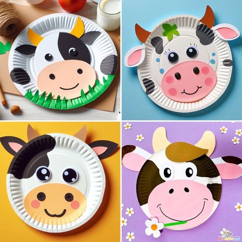 Arty Crafty Kids Cow Craft, Crafty Kids, Animal Crafts, Paper Plate, Paper Plates, Preschool Crafts, Preschool, Cow, Paper Crafts