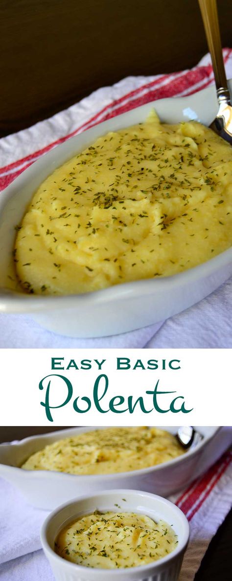 Corn Meal Polenta Recipes Easy, Savory Polenta Recipes, How To Make Polenta With Cornmeal, Corn Polenta Recipes, Recipes With Corn Meal, Corn Meal Recipes Dinner, Corn Meal Mush Recipe, Easy Polenta Recipes, Polenta Recipes Easy