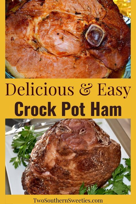 Fresh Ham Roast Recipes Crockpot, Ham Roast In Crock Pot, Crock Pot Ham Recipes, Crockpot Ham Recipes, Ham In The Crockpot, Cooking Ham In Crockpot, Crockpot Thanksgiving, Crock Pot Ham, Ham Recipes Crockpot