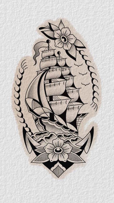 American Traditional Ship Wheel Tattoo, Classic Pinup Tattoo, Old School Tattoo Lighthouse, Pirate Tattoo Stencil, Pirate Tattoo Traditional, Old School Ship Tattoo, Traditional Pirate Tattoo, Pirate Tattoo Ideas, Tattoo Wisdom