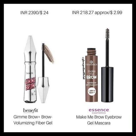 Dupe for The Benefit Gimme Brow+ Brow Volumizing Fibre Gel-Essence Make Me Brow Eyebrow Gel Mascara Essence Make Me Brow, Clean Girl Era, Gel Mascara, Benefit Gimme Brow, Benefit Brow, Gimme Brow, Fiber Mascara, Brow Wax, Essence Cosmetics