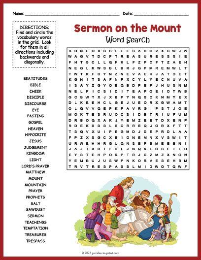 Free Printable Sermon on the Mount Word Search Sunday School Activity Sheets, Emoji Words, Bible Activity Sheets, Christian Puzzles, The Sermon On The Mount, Bible Word Searches, Puzzle Worksheet, Sermon On The Mount, Church Games