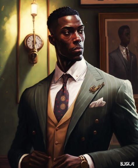 Black Detective, Cthulhu Aesthetic, Politician Character Design, Black Detective Character, Black Old Man Character Design, Southern Gentleman Character Art, Black Steampunk Character, 1800s Nobleman, Old Black Man Character Art